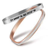 Personalized Name Coordinate Bangle Bracelet