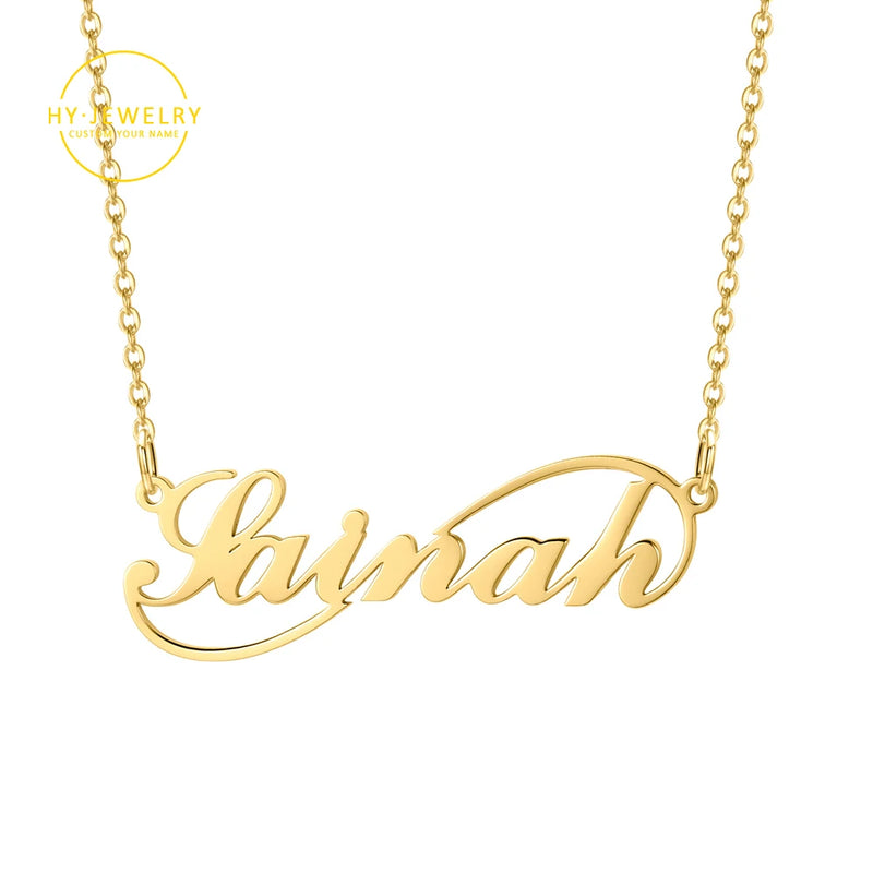 Custom Infinite Loop Name Necklace Personalized Stainless Steel Jewelry Choker