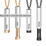 Custom Name Necklace Bar Pendant DIY Engraving Stainless Steel Adjustable Chain