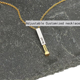 Personalized Name Necklace Bar Pendant Stainless Steel