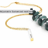 Custom Name Necklace Bar Pendant DIY Engraving Stainless Steel Adjustable Chain