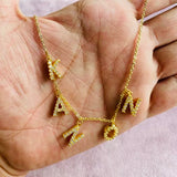 Diamond Letter Name Necklace Crystal Chain Birthday Gift