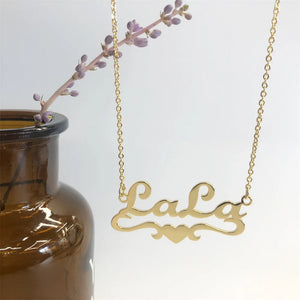 Custom Name Heart Necklace Women Stainless Steel Chain Pretty Jewelry