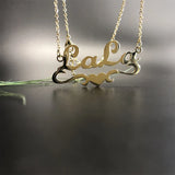 Custom Name Heart Necklace Women Stainless Steel Chain Pretty Jewelry