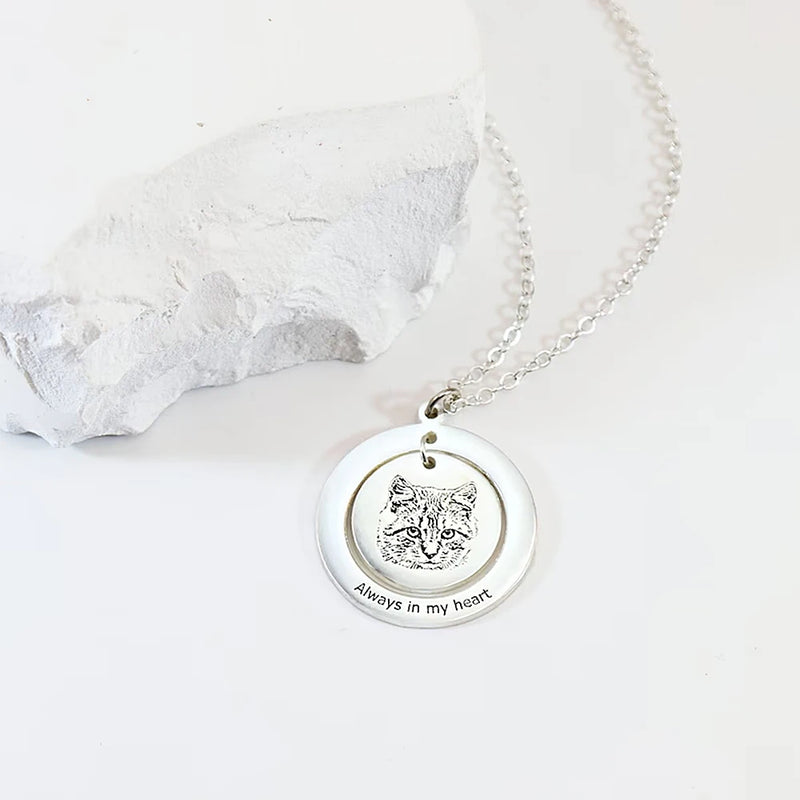 Personalized Pet Necklace Engraved Pendant Stainless Steel Jewelry Gift