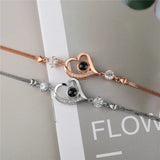 Custom Photo Projection Bracelet - Personalized Name - 100 Languages Heart Chain