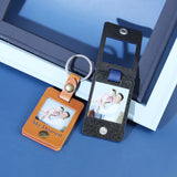Personalized Leather Pendant Keychain with Name Engraving for Couples