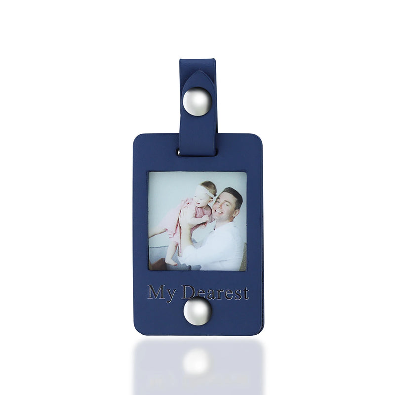 Personalized Leather Pendant Keychain with Name Engraving for Couples