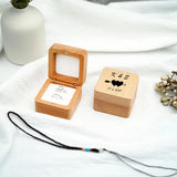 Personalized Engagement Wedding Ring Box Custom Name Date Wooden Ring Holder