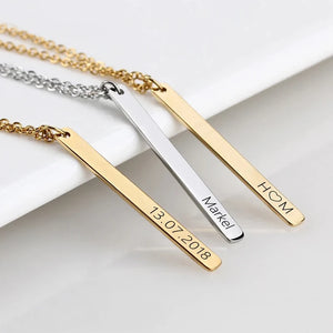 Personalized Stainless Steel Name Bar Necklace - Family Keepsake Choker