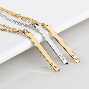 Personalized Stainless Steel Name Bar Necklace - Family Keepsake Choker