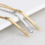 Personalized Stainless Steel Name Bar Necklace - Family Keepsake Choker