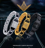 Men's Stainless Steel Weight Loss Bracelet Bangle with Carbon Fiber