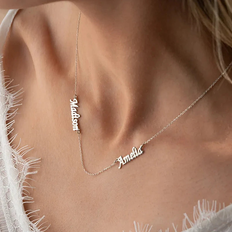 Personalized Letter Pendant Necklace Stainless Steel Jewelry Gift