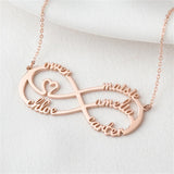 Personalized Names Necklace for Women Infinity Symbol Family Gift