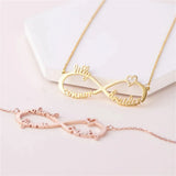 Personalized Names Necklace for Women Infinity Symbol Family Gift