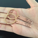 Engraved Marriage Date Keychain for Couples - Valentine Keyring