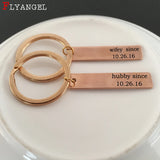 Engraved Marriage Date Keychain for Couples - Valentine Keyring