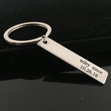 Engraved Marriage Date Keychain for Couples - Valentine Keyring