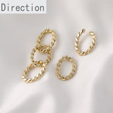 14K Gold-coated Copper Oval Twist Connection DIY Basic Accessories