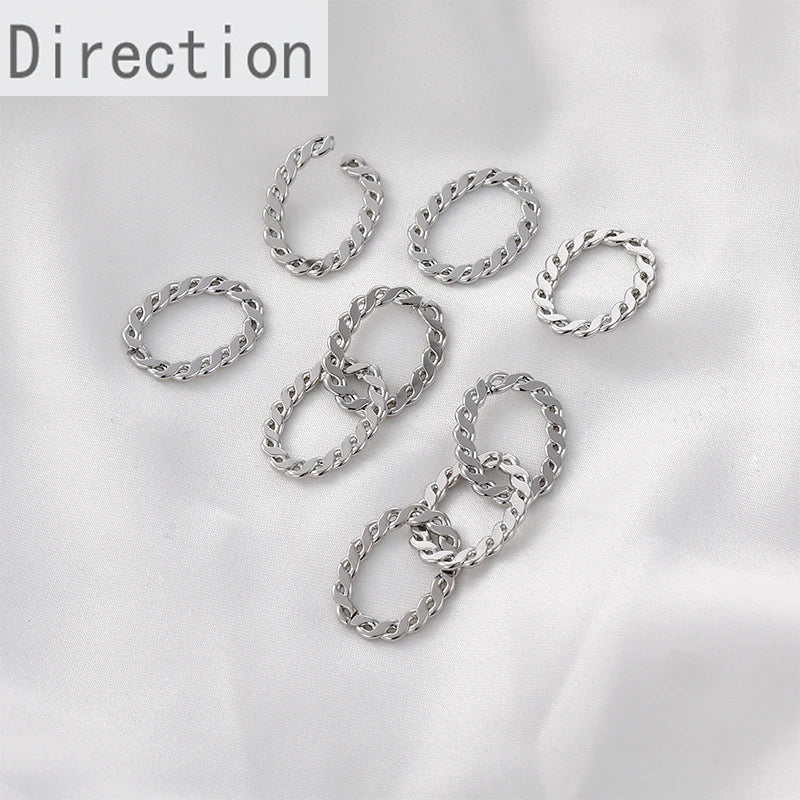 14K Gold-coated Copper Oval Twist Connection DIY Basic Accessories