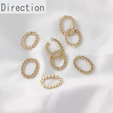 14K Gold-coated Copper Oval Twist Connection DIY Basic Accessories