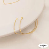 14K Bag-Color Preserving V-Shaped Ear Hook Rear Hanging Earring Accessories