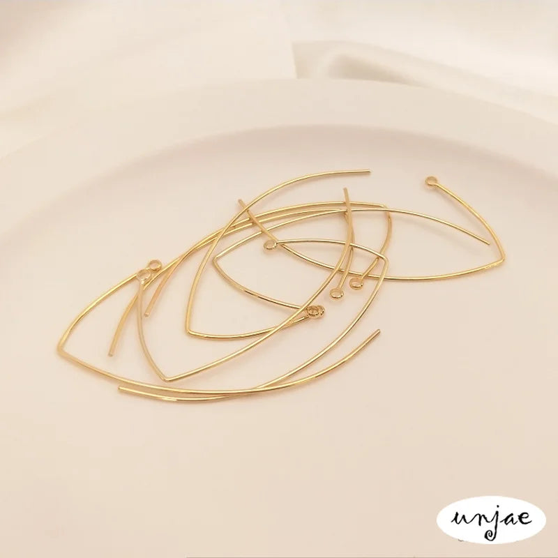 14K Bag-Color Preserving V-Shaped Ear Hook Rear Hanging Earring Accessories