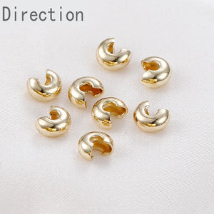 14K Gold-Clad Half Moon Buckle C Bracelet DIY Accessories