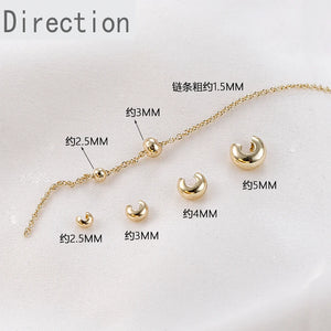 14K Gold-Clad Half Moon Buckle C Bracelet DIY Accessories