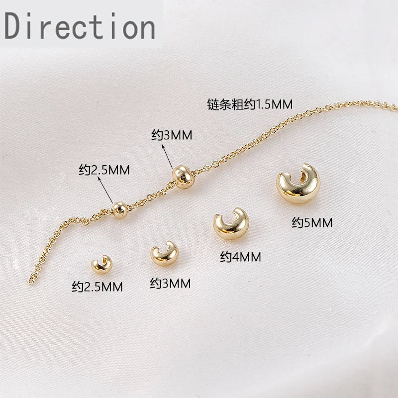 14K Gold-Clad Half Moon Buckle C Bracelet DIY Accessories