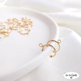 14K Gold-Plated U-Shaped Ear Clip with Beads, DIY Jewelry, 2PCS