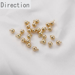 14k Gold-plated Round Bead Earrings Pendant DIY Earrings
