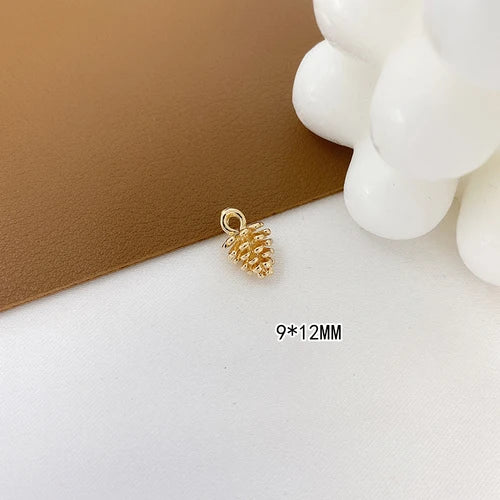 18K Pine Cone Pendant DIY Necklace Bracelet Making Ear Jewelry Material