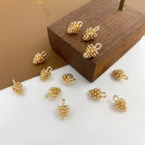 18K Pine Cone Pendant DIY Necklace Bracelet Making Ear Jewelry Material