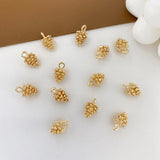 18K Pine Cone Pendant DIY Necklace Bracelet Making Ear Jewelry Material