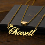 2 Layer Heart Name Necklace Personalized Stainless Steel Nameplate Necklaces