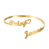 Personalized Names Bracelet for Women Stainless Steel Bangle Gift