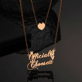 2 Names Necklace Stainless Steel Heart Choker Couple Jewelry Gift