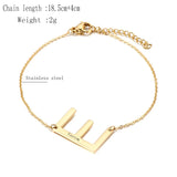 A-Z Stainless Bracelet Engraved Name Initial Letters Women Gift