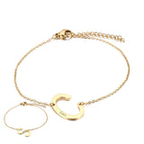 A-Z Stainless Bracelet Engraved Name Initial Letters Women Gift