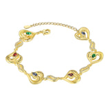 Personalized Heart Bracelet with Zircon, Engraved Name, Mother's Gift