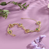 Personalized Heart Bracelet with Zircon, Engraved Name, Mother's Gift