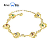 Personalized Heart Bracelet with Zircon, Engraved Name, Mother's Gift
