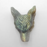 Handcarved Tiny Wolf Head Gemstone Pendant Beads 35mm Charms for Jewelry Making