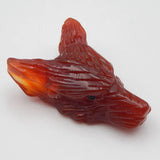 Handcarved Tiny Wolf Head Gemstone Pendant Beads 35mm Charms for Jewelry Making
