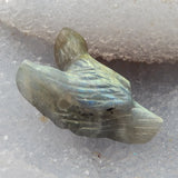Handcarved Tiny Wolf Head Gemstone Pendant Beads 35mm Charms for Jewelry Making