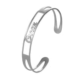 6mm Plated Name Bracelet Stainless Steel Men Women Bangle Adjustable Length