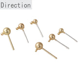 925 Silver Needle Dumb Ring Doudou Earrings