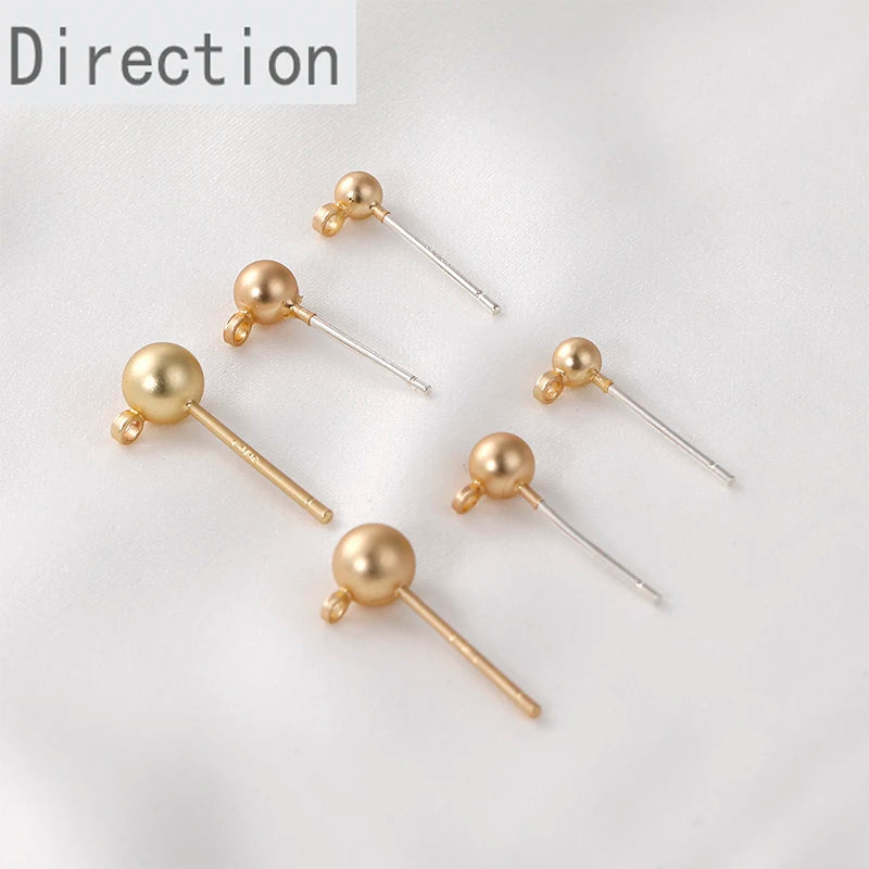 925 Silver Needle Dumb Ring Doudou Earrings